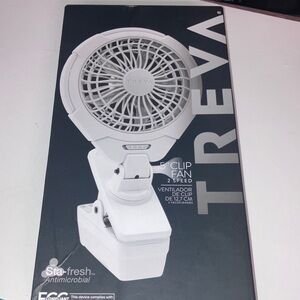 Brand New Treva White Clip Fan